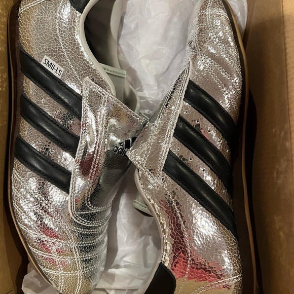 Adidas Metallic Silver and Black Taekwondo Shoes - Picture 1 of 4